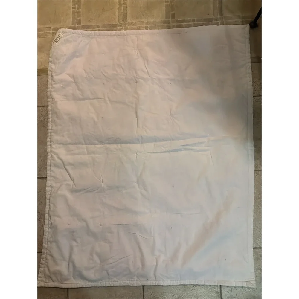 Handmade Tied Quilt Blanket Throw Purple White Floral Striped Reversible Bedding